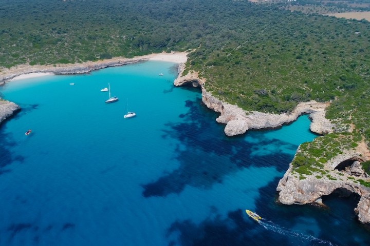 an island in the middle of a body of water